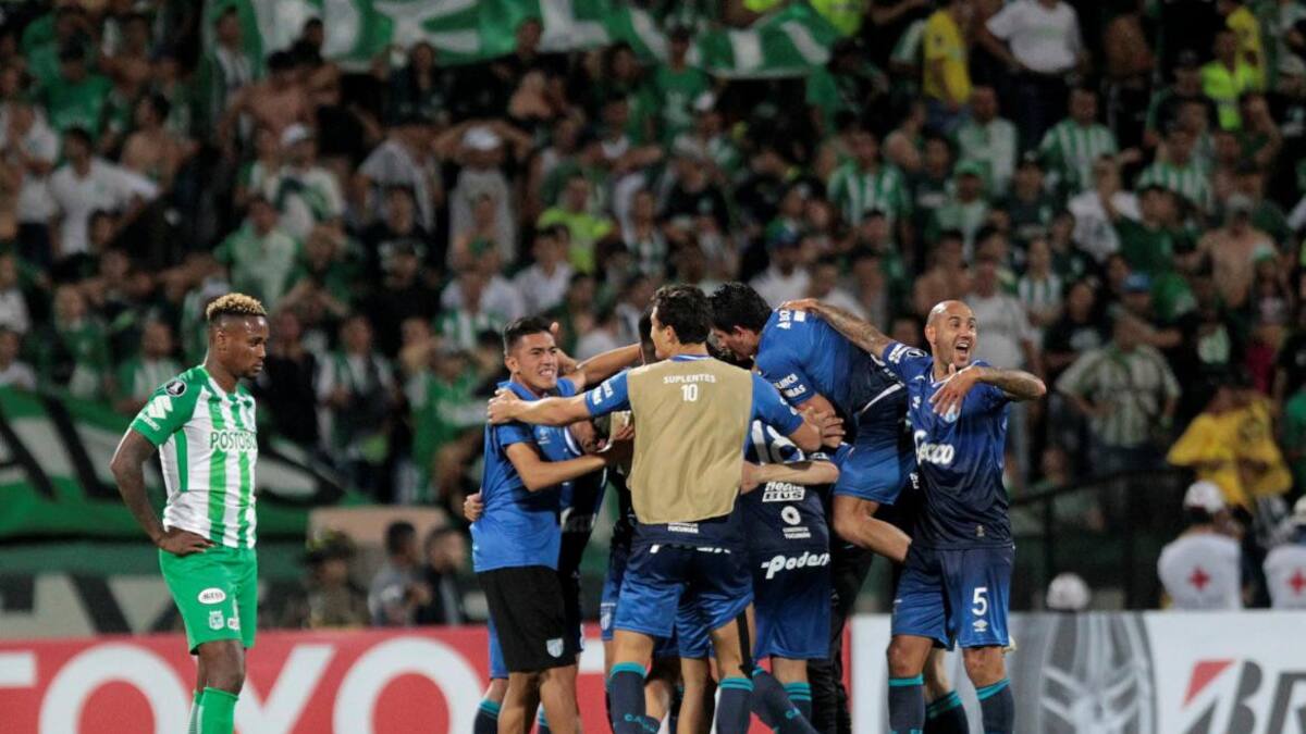 Festejo de Atlético Tucumán ante Atlético Nacional en Copa Libertadores (Reuters)