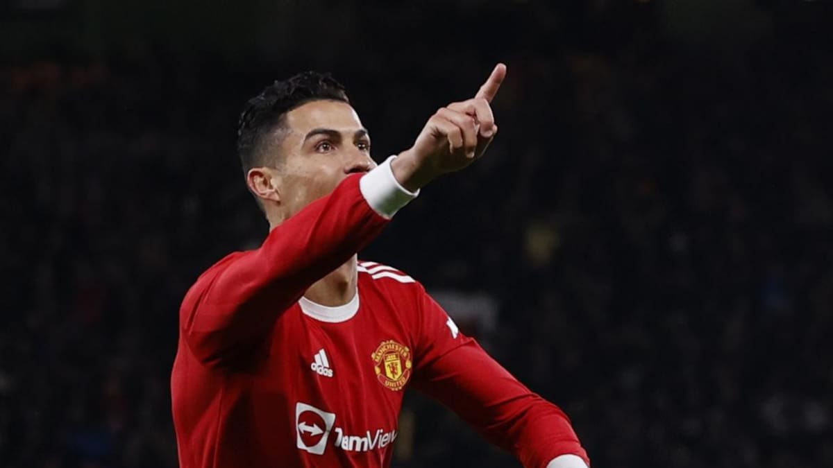 Festejo de Cristiano Ronaldo para el Manchester United, REUTERS