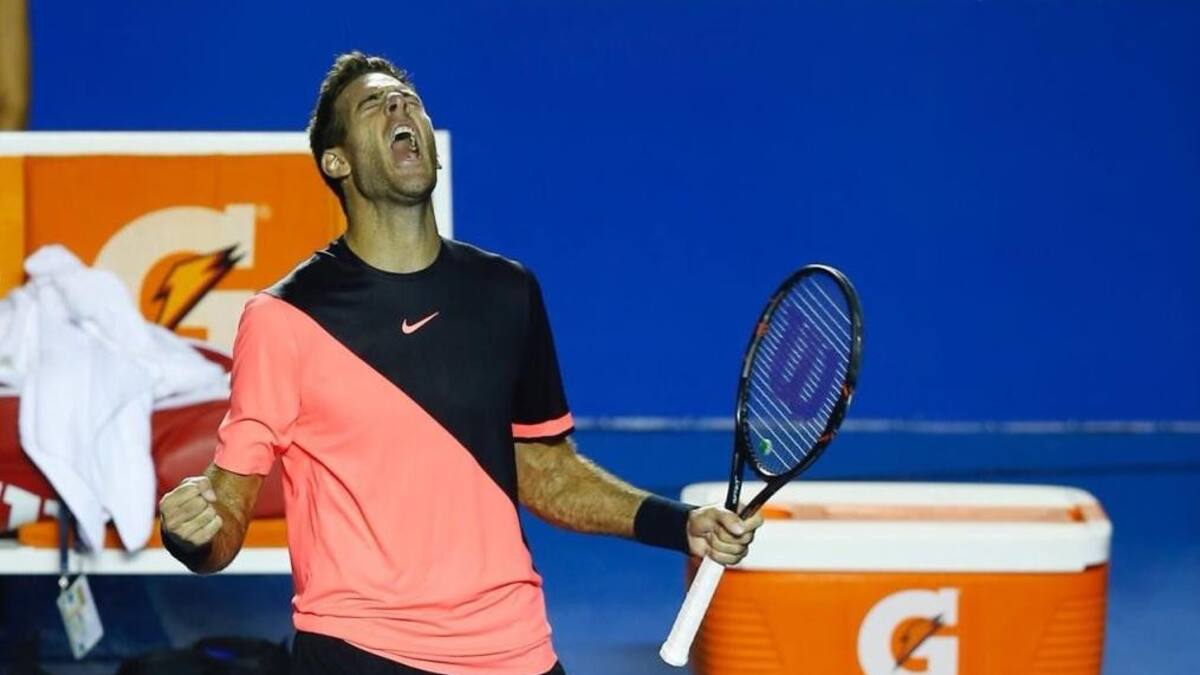 Festejo de Del Potro en el ATP de Acapulco