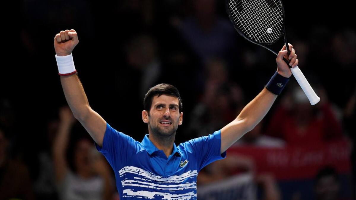 Festejo de Djokovic en el ATP Finals, REUTERS