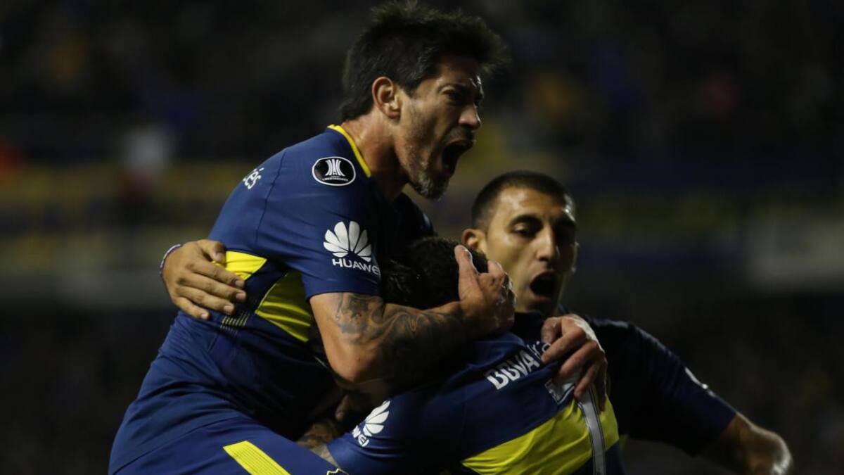 Festejo de gol de Boca - Pablo Pérez (NA)