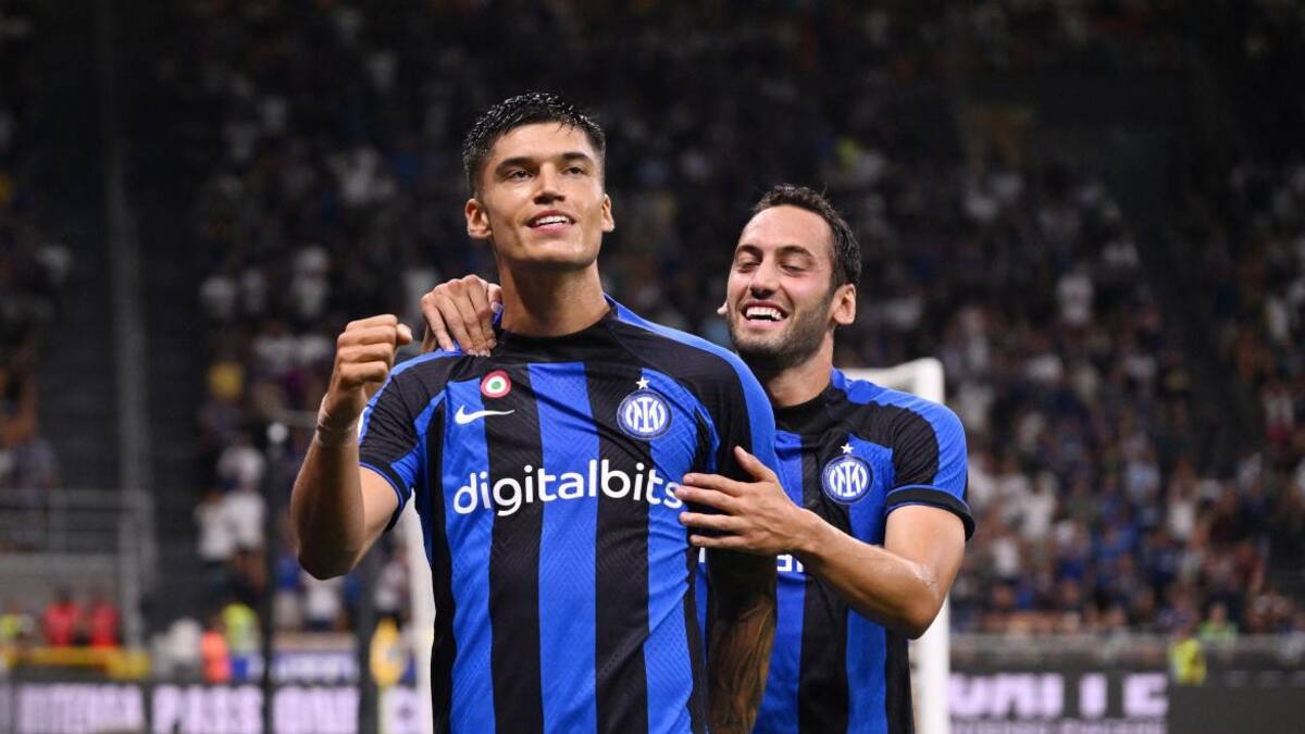Festejo de Joaquín Correa para Inter ante Cremonese por Serie A. Foto: EFE.