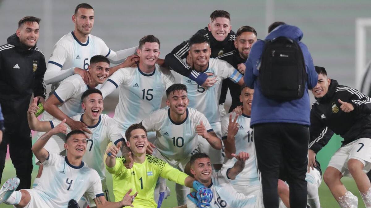 Festejo de la Selección Argentina de fútbol masculino en los Juegos Panamericanos, REUTERS