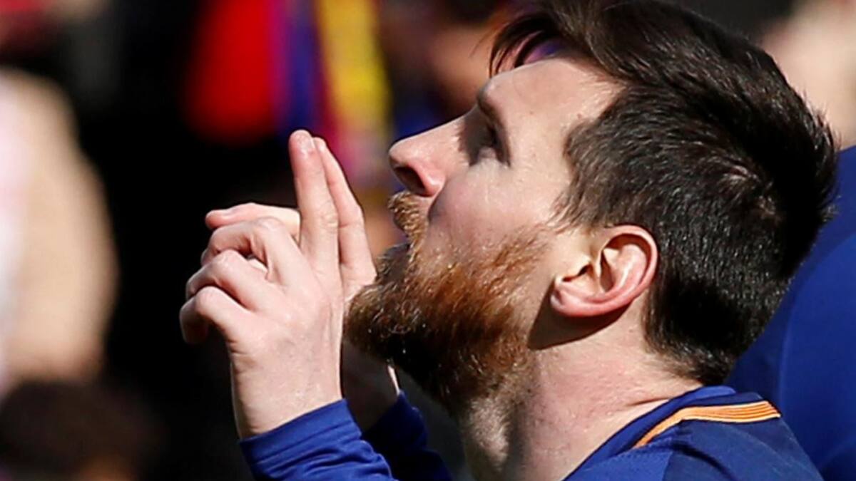 Festejo de Lionel Messi en el Barcelona (Reuters)