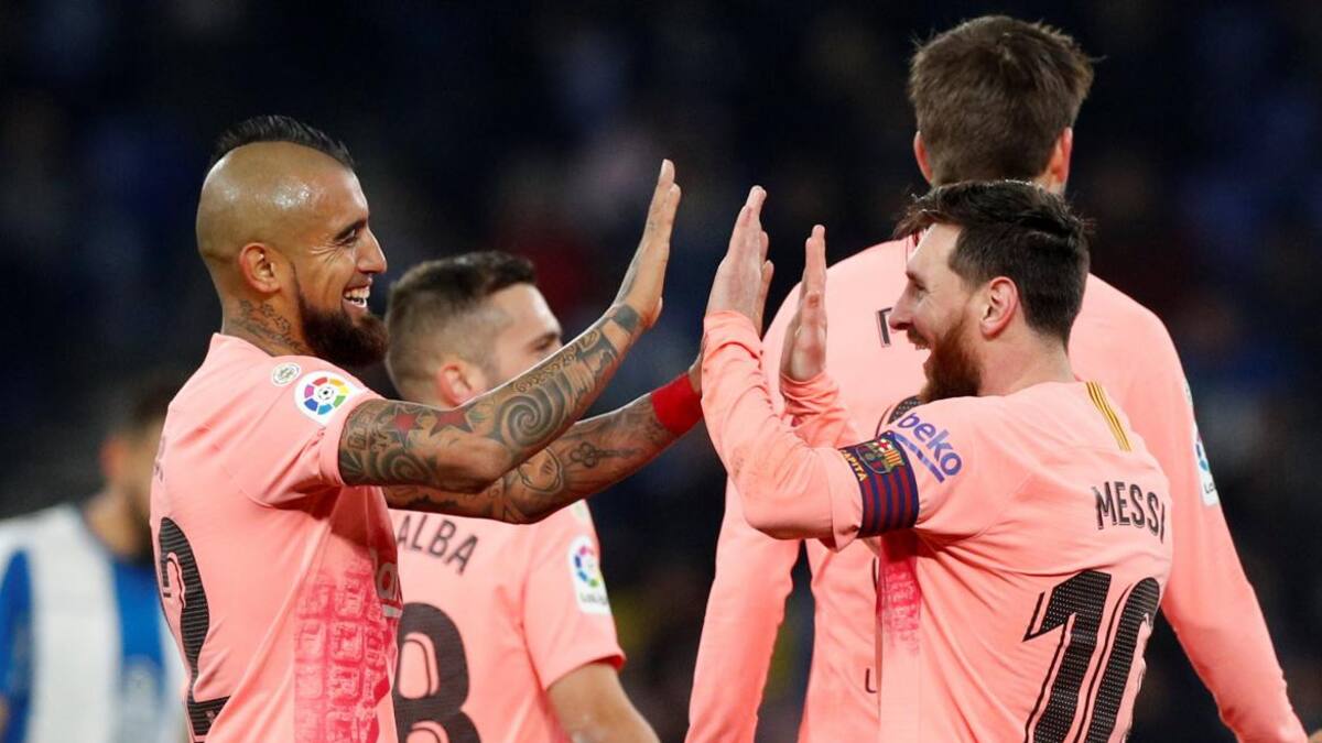 Festejo de Lionel Messi en el Barcelona (Reuters)