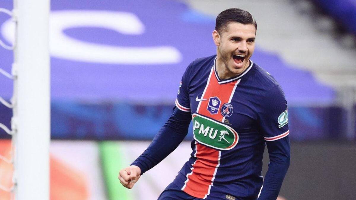 Festejo de Mauro Icardi en la Copa de Francia