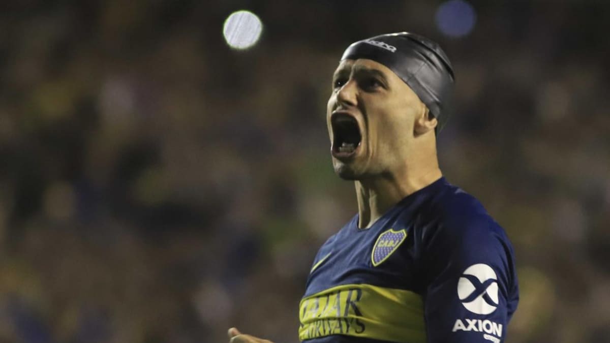 Festejo de Mauro Zárate en Boca (NA)