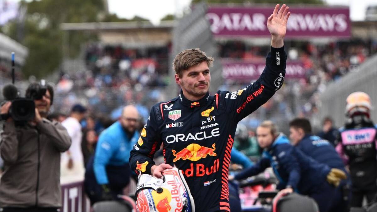 Festejo de Max Verstappen en la clasificación del Gran Premio de Australia. Foto: EFE.