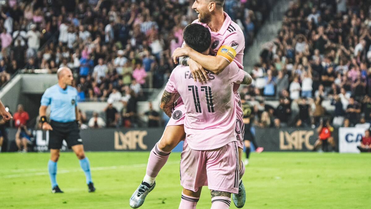 Festejo de Messi en el Inter Miami. Foto: NA.