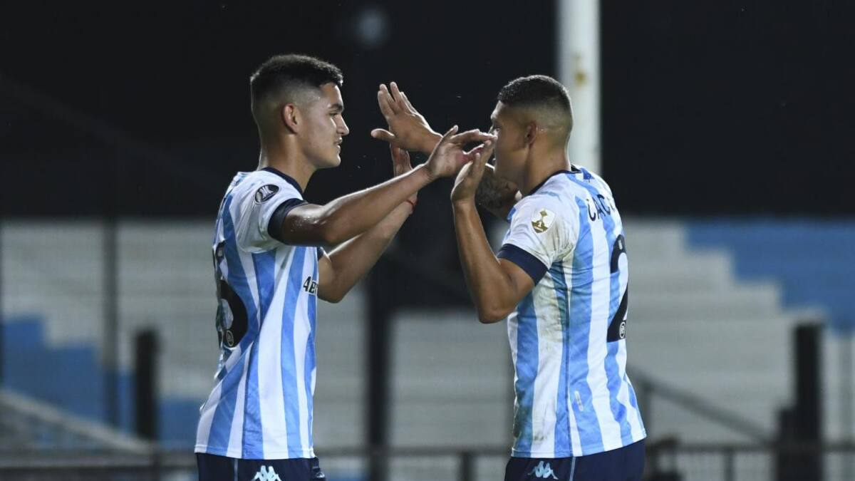 Festejo de Racing ante Sporting Cristal por la Copa Libertadores, AGENCIA NA