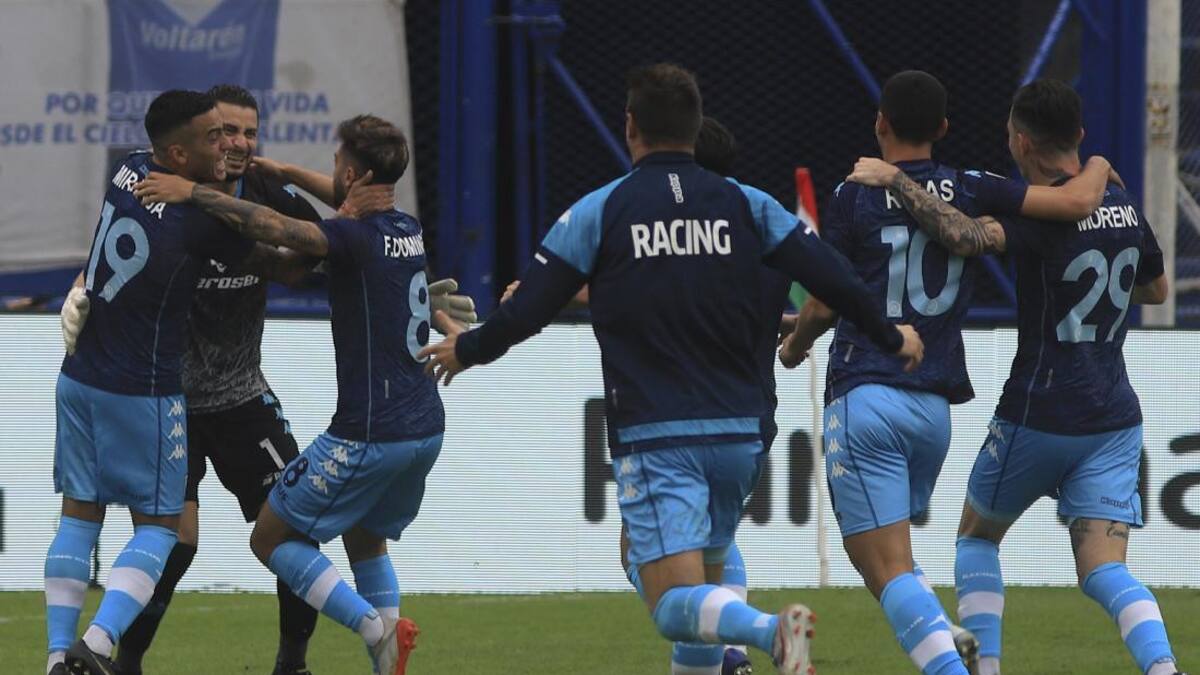 Festejo de Racing ante Vélez, NA
