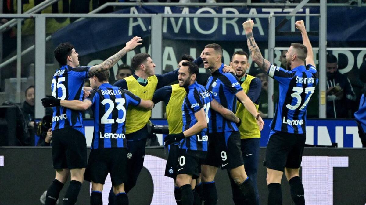 Festejo del Inter ante el Napoli por la Serie A. Foto: REUTERS.