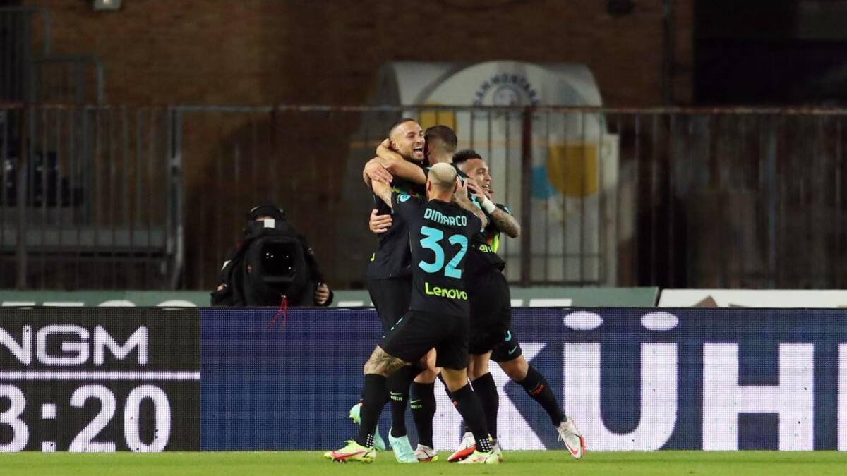 Festejo del Inter ante Empoli por la Serie A