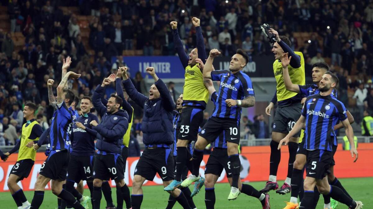 Festejo del Inter ante la Juventus por la Copa Italia. Foto: EFE.