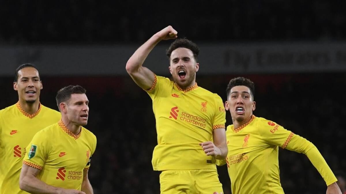 Festejo del Liverpool ante el Arsenal por la Carabao Cup, AGENCIA EFE
