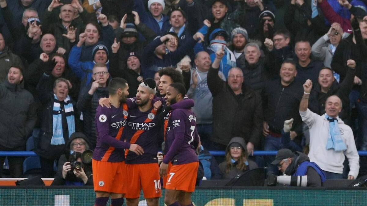 Festejo del Manchester City contra el Huddersfield (Reuters)