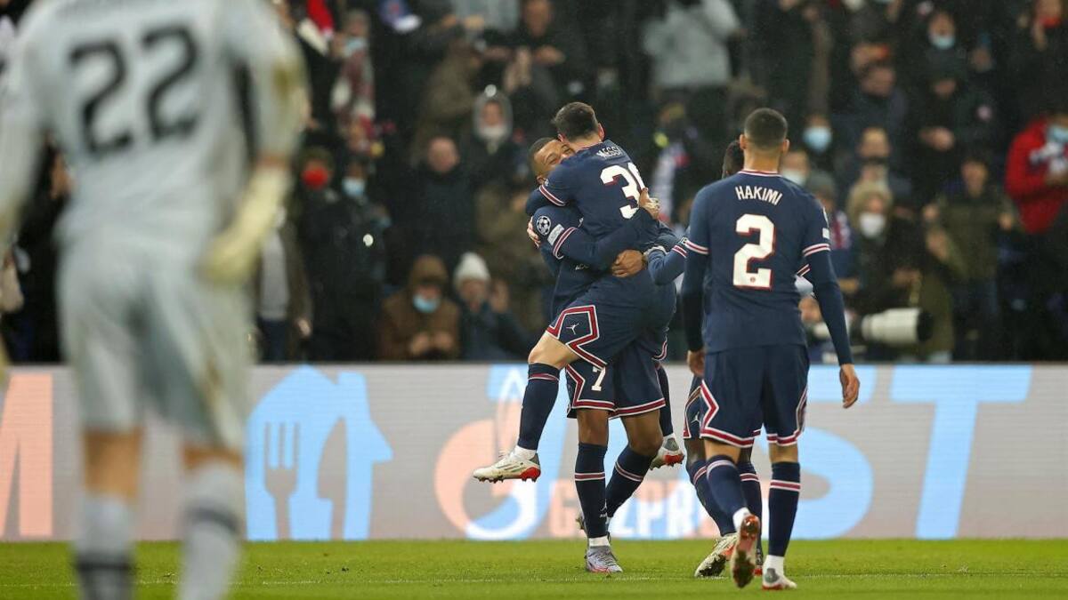 Festejo del PSG ante el Brujas por la Champions League, AGENCIA EFE