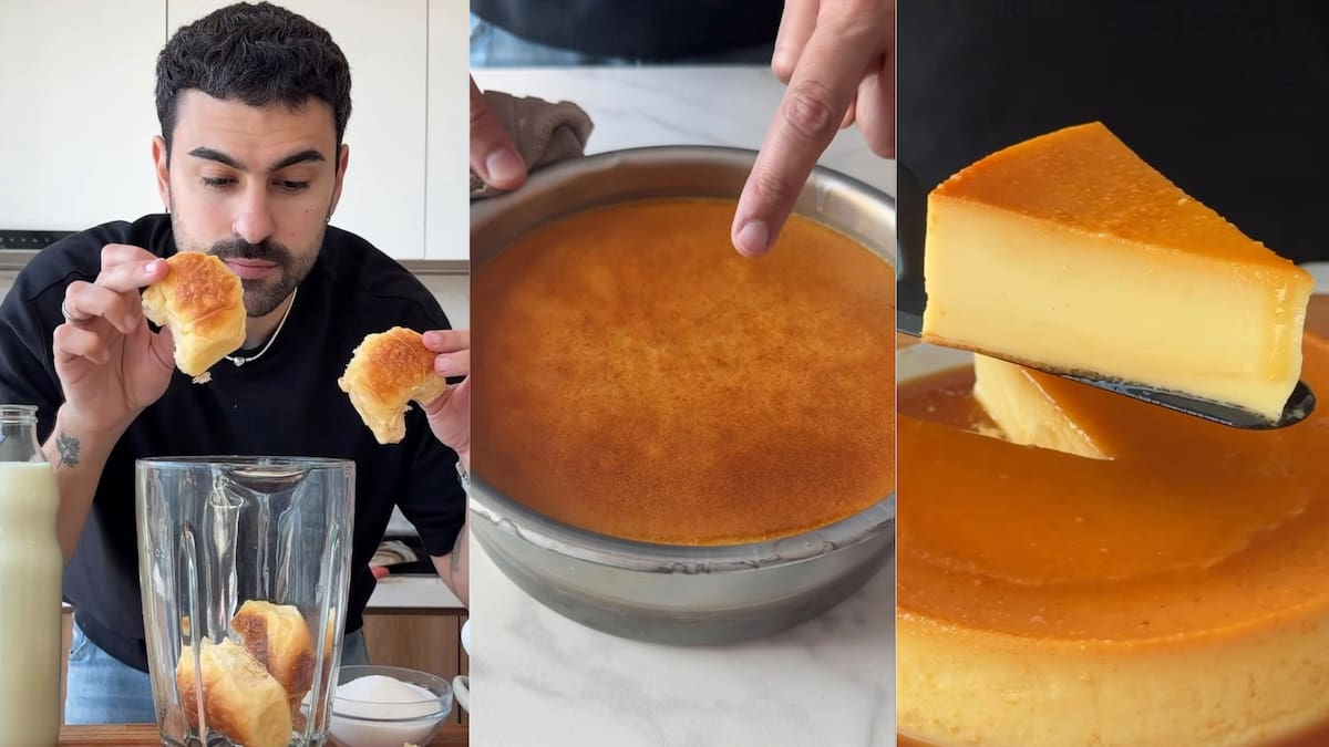 Flan de medialunas.
