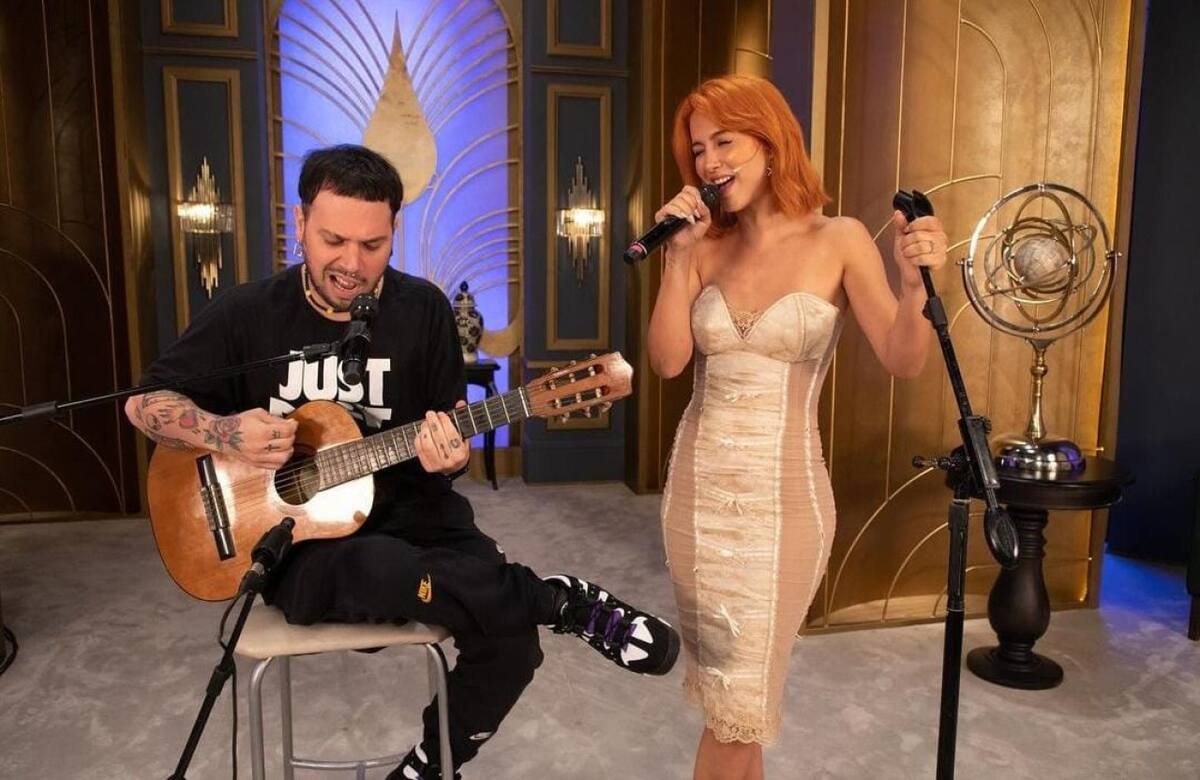 Flor Vigna en su paso por el programa "Almorzando con Juana". Foto: Instagram / lamesazarg.