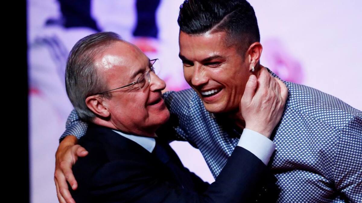 Florentino Pérez, presidente del Real Madrid y Cristiano Ronaldo