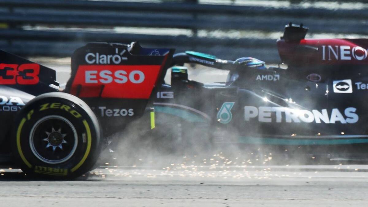 Formula 1, accidente entre Hamilton y Verstappen. Reuters.