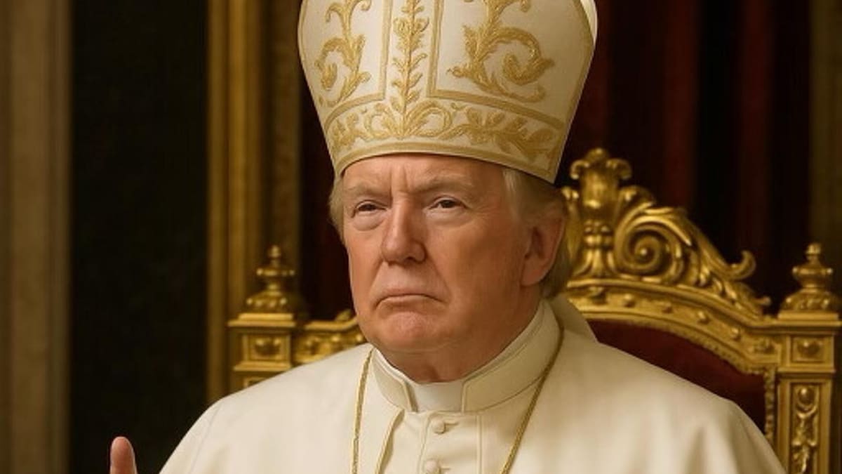 Foto de Donald Trump vestido de Papa. Foto: EFE