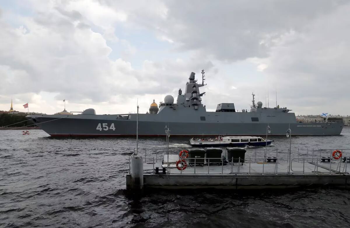 Fragata rusa Gorshkov en San Petersburgo . Foto: archivo EFE