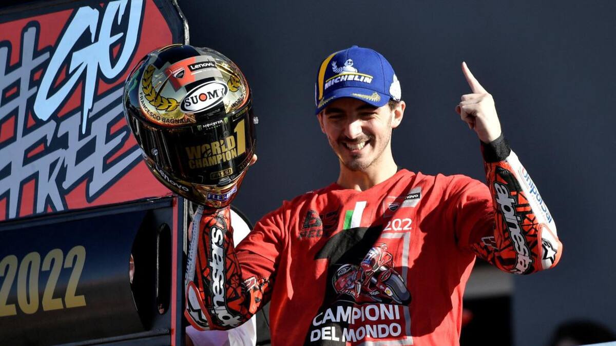 Francesco Bagnaia, el nuevo monarca de Moto GP. Foto: Reuters.