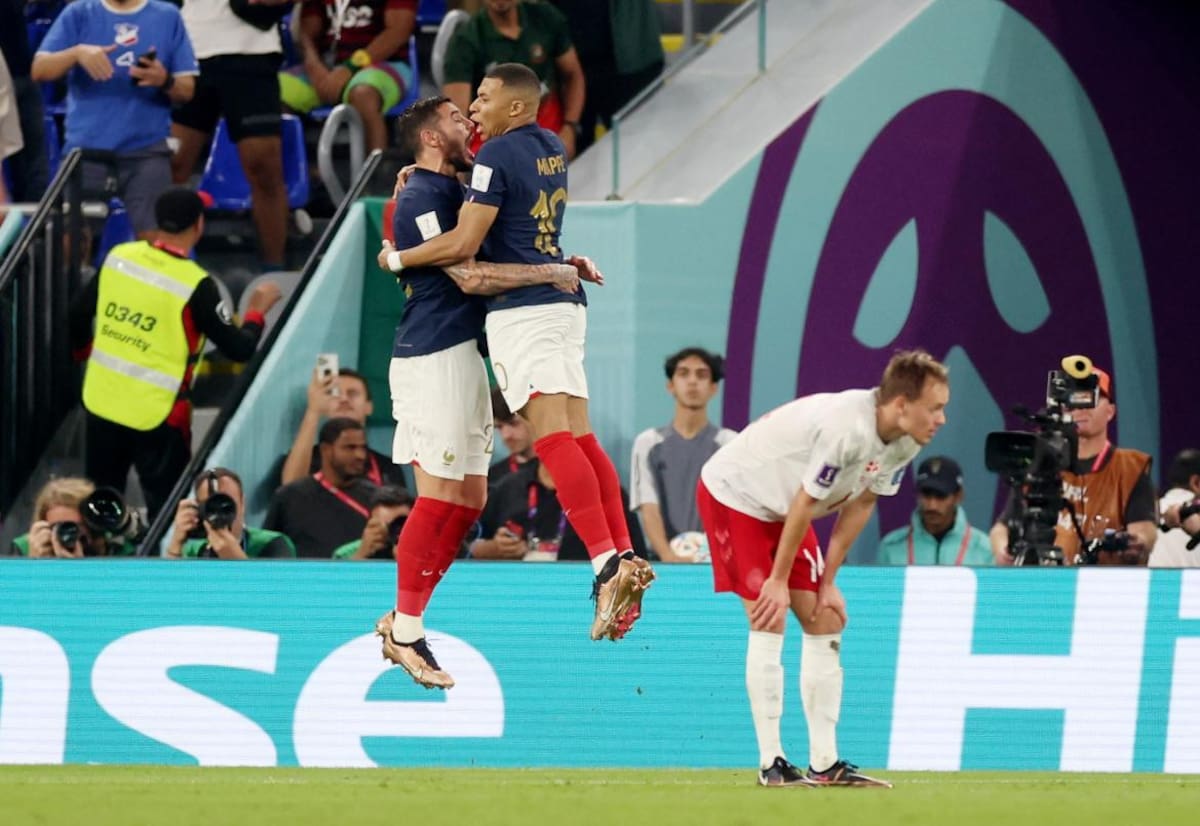 Francia vs Dinamarca, Qatar 2022. Foto: REUTERS