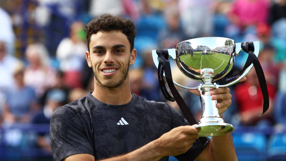 Francisco Cerúndolo en ATP de Eastbourne. Foto: REUTERS.