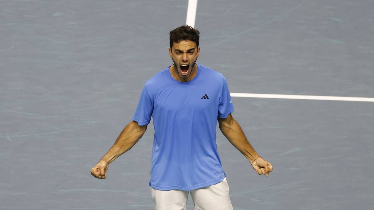 Francisco Cerúndolo en la Copa Davis. Foto: EFE.
