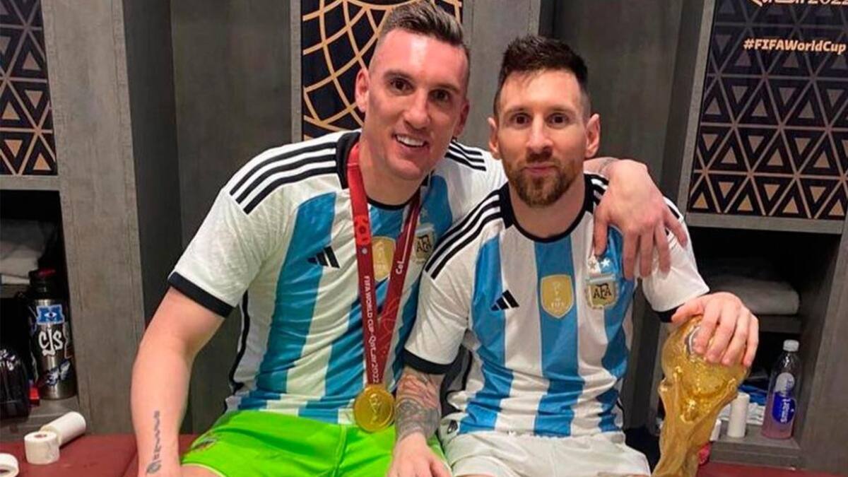 Franco Armani y Lionel Messi. Foto: @francoarmani34.