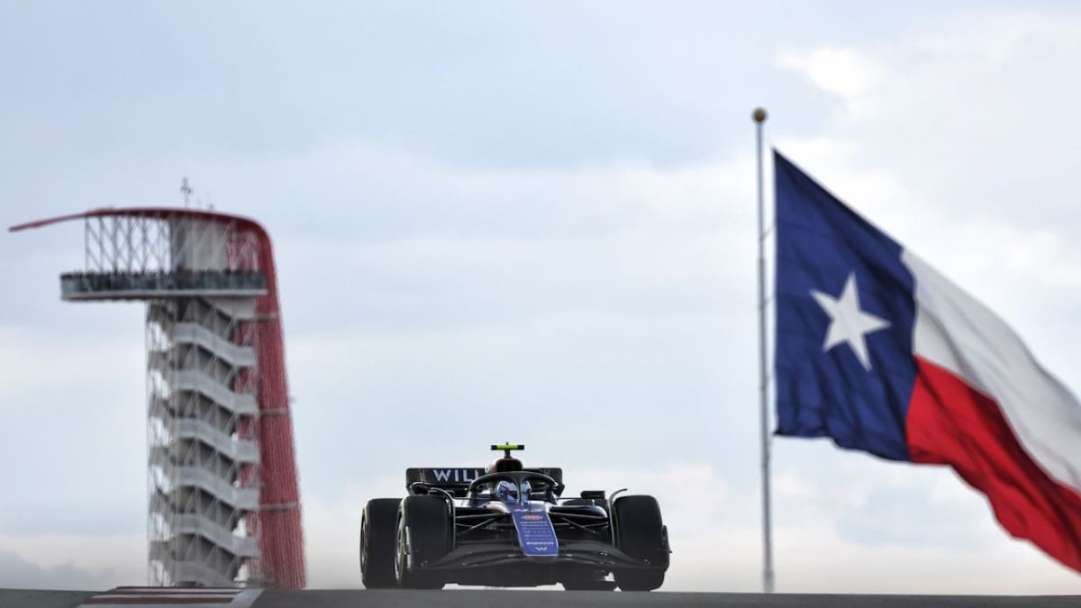 Franco Colapinto en el Gran Premio de Estados Unidos de la Fórmula 1. Foto: X.