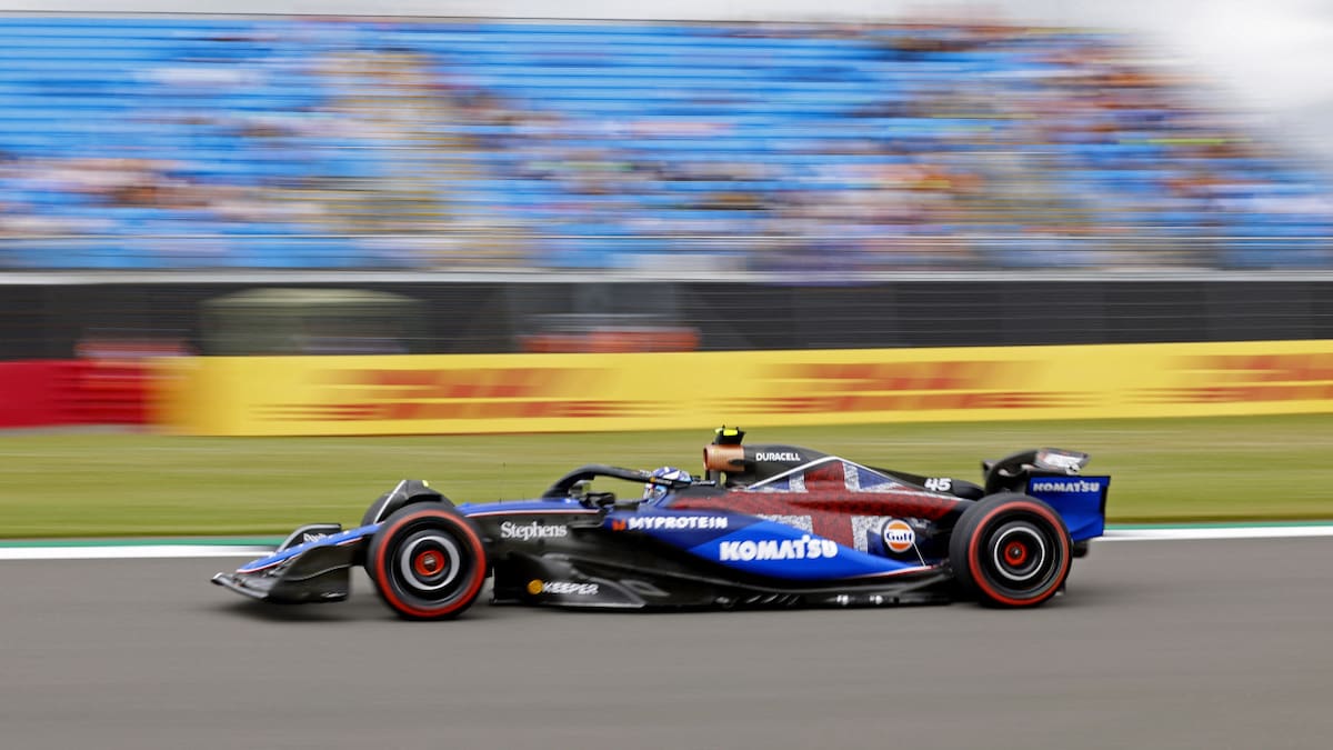 Franco Colapinto en los entrenamientos del Gran Premio del Reino Unido. Foto: Reuters.