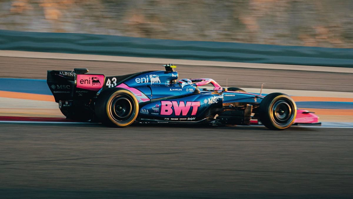 Franco Colapinto en los test de pretemporada de la Fórmula 1 en Bahréin.