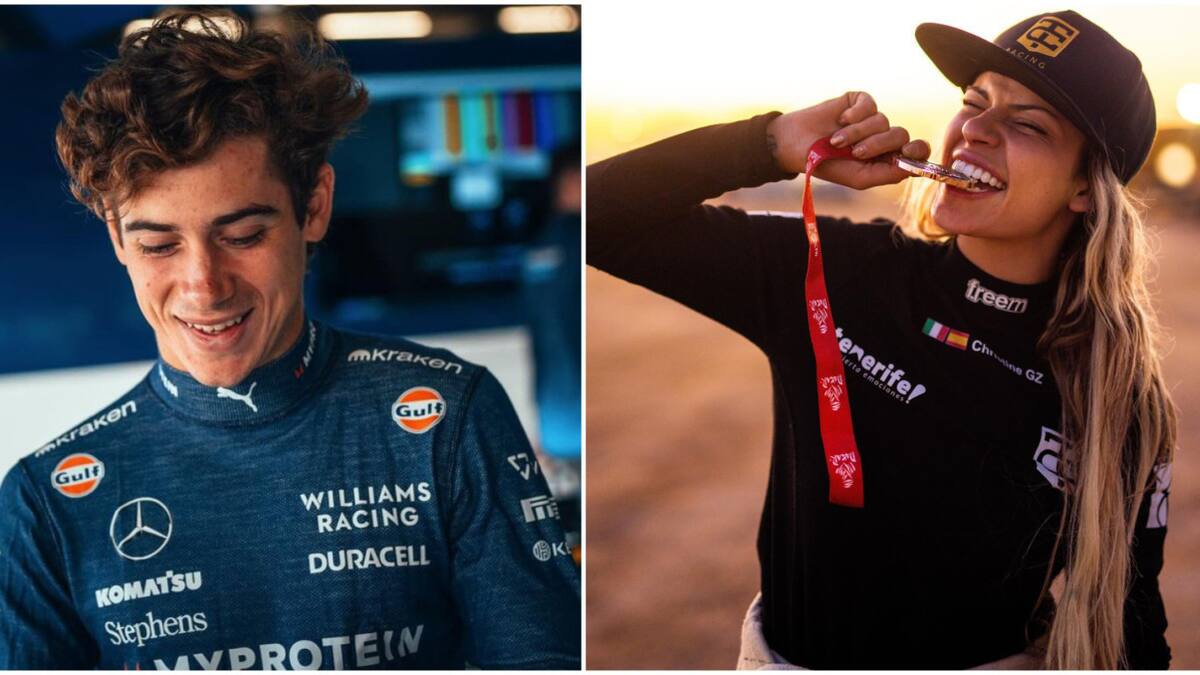 Christine GZ dejó sin palabras a Franco Colapinto en medio de una entrevista. Fotos: Instagram/francolapinto - christinegz.