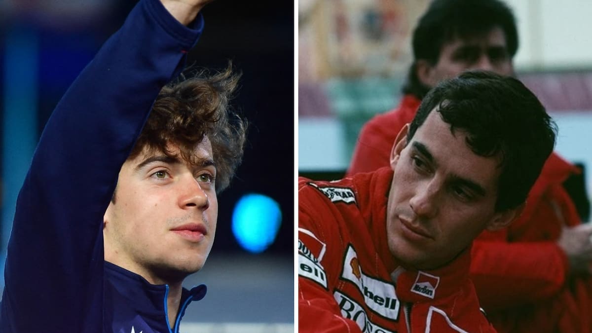 Franco Colapinto y su ídolo Ayrton Senna. Foto: Reuters - FormulaUno Wiki.