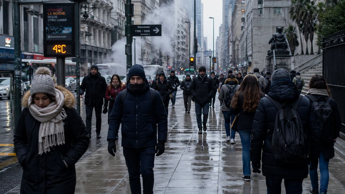 Fuerte descenso térmico en Buenos Aires: cuándo será el día más frío de la semana, según el Servicio Meteorológico Nacional