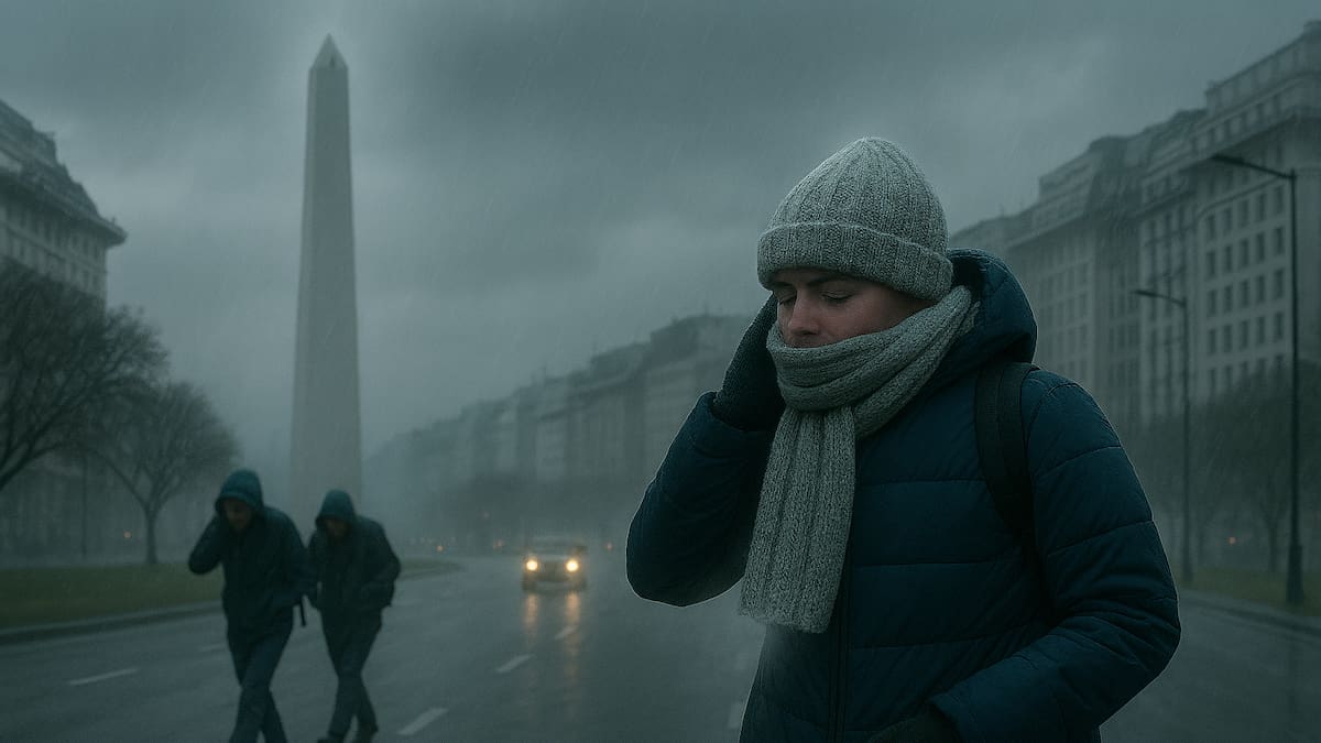 Frío y lluvia en el AMBA.
