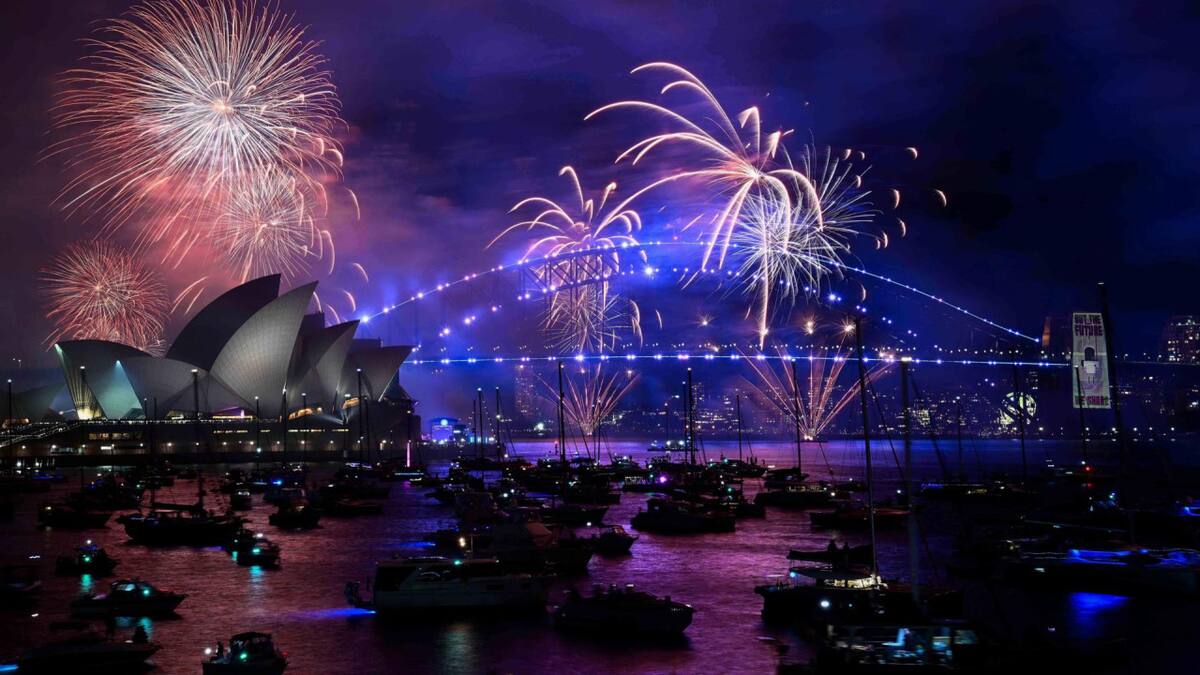 Fuegos artificiales en Sidney, Australia. Foto: EFE.
