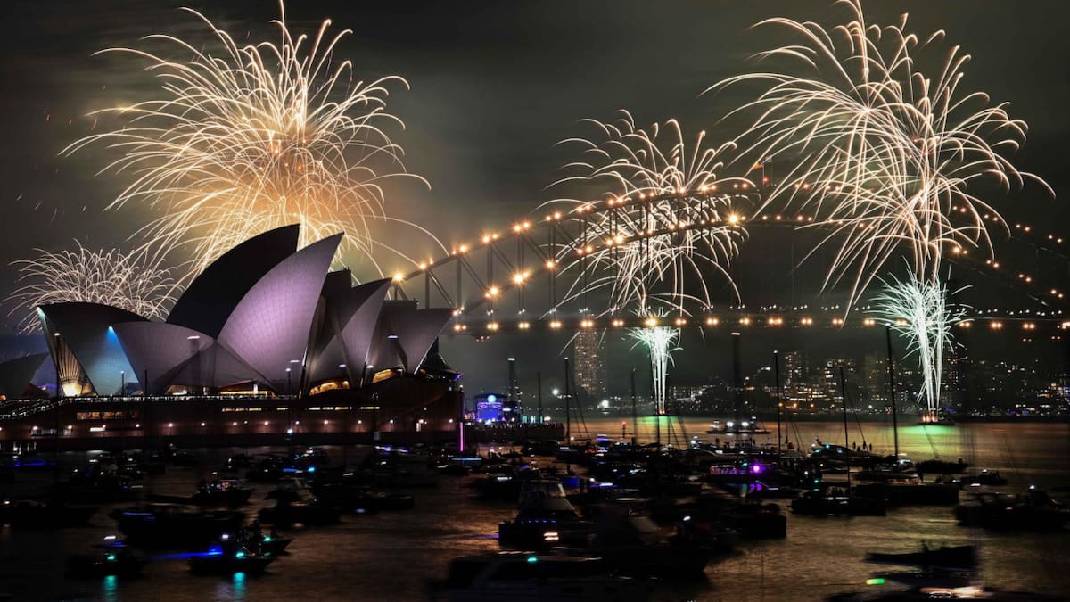 Fuegos artificiales en Sidney, Australia. Foto: EFE.
