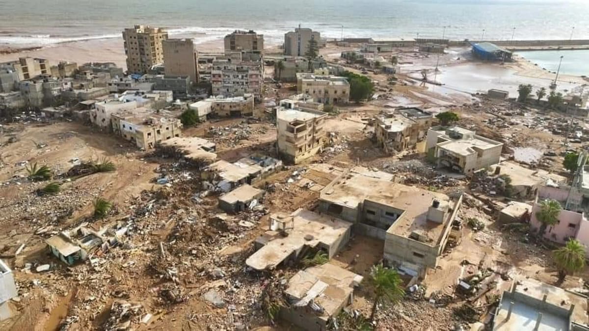 Fuertes inundaciones en Derna, Libia. Foto: EFE.