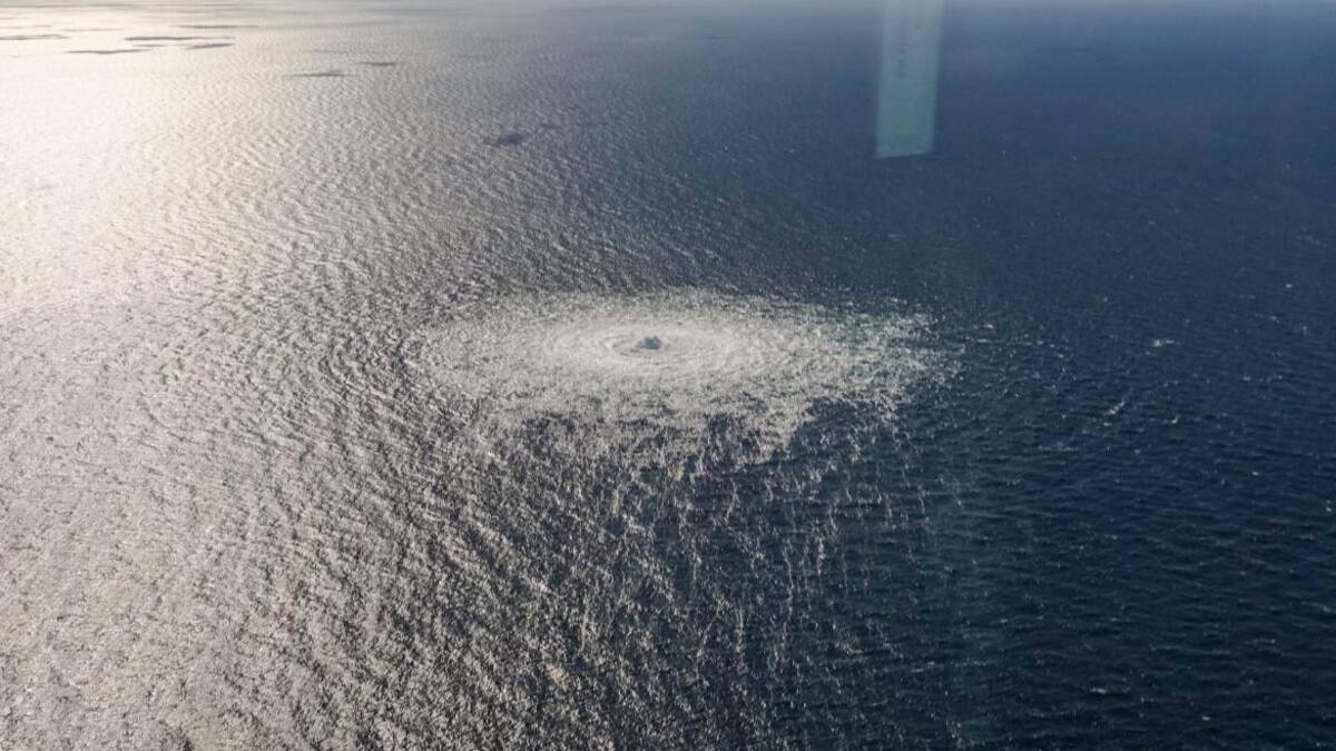 Fuga de gas sobre el mar Báltico. Foto: REUTERS