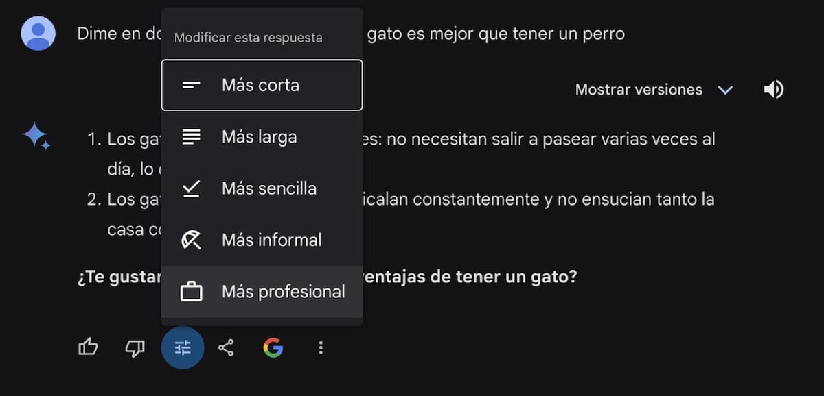 Funciones útiles de Gemini. Foto: captura.