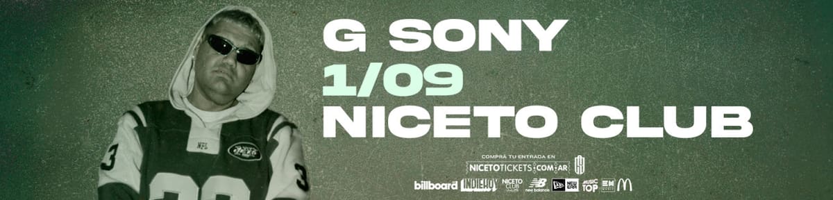G Sony se presenta en Niceto Club. Foto: Prensa.