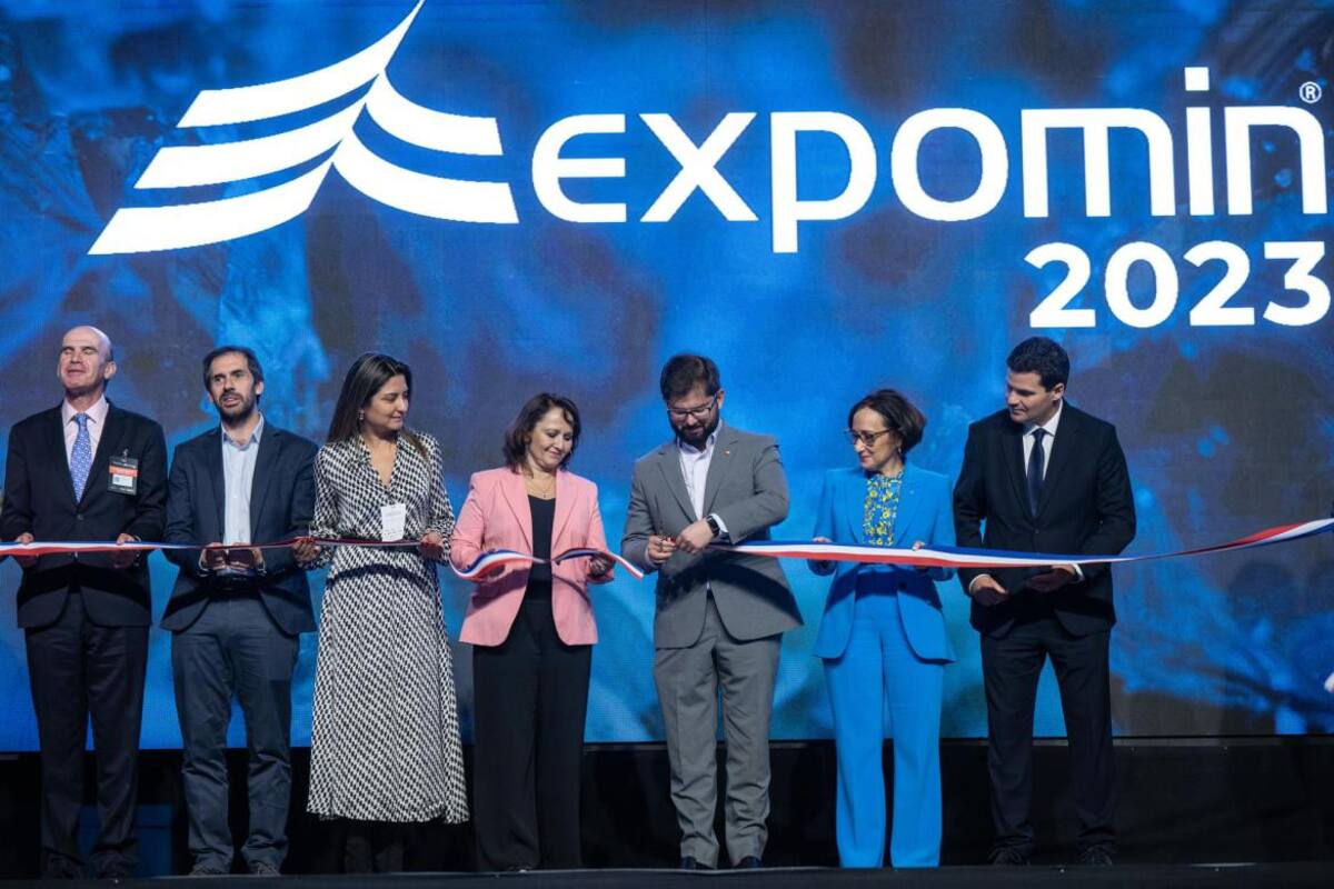 Gabriel Boric en el XVII Congreso Internacional de Expomin 2023. Foto: EFE.
