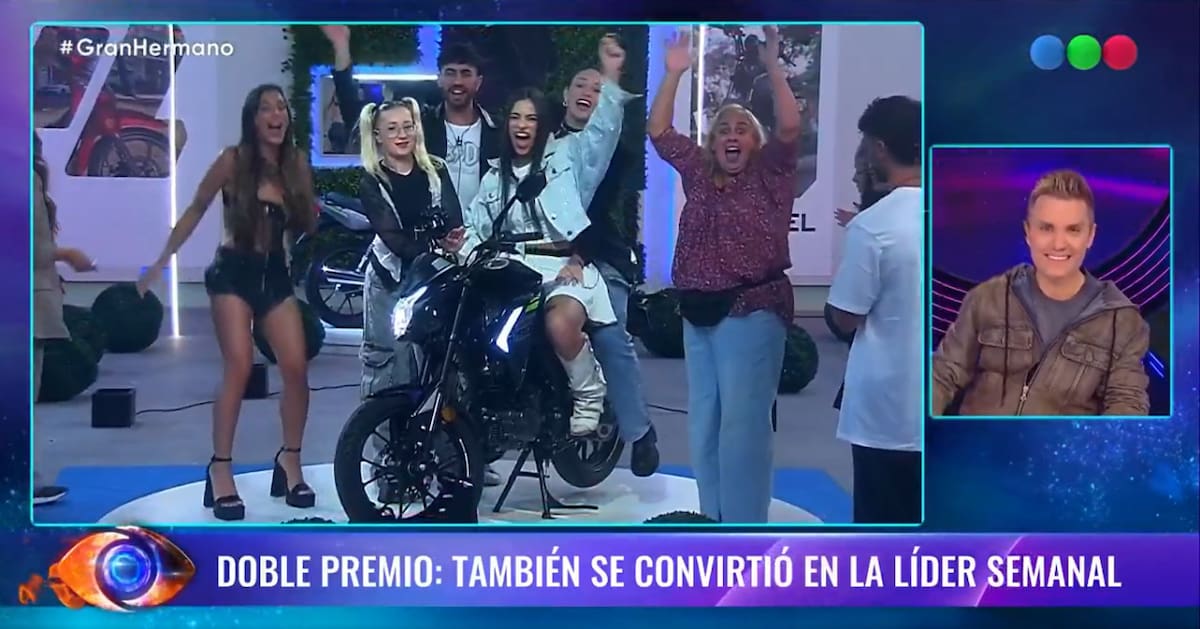 Gabriela ganó la prueba de la moto en Gran Hermano 2025. Foto: Captura.