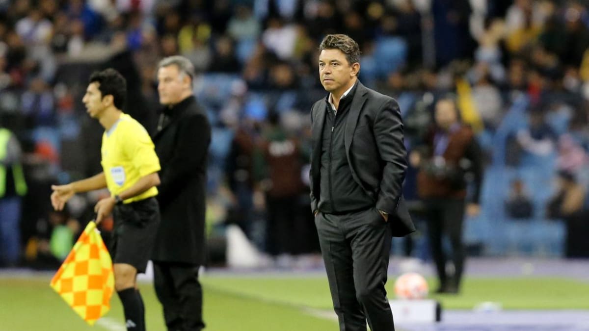 Gallardo y Galtier en el amistoso entre el PSG y el Riyadh Season Team. Foto: REUTERS.