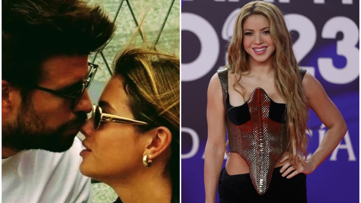 Gerard Piqué con Clara Chía Martí y Shakira. Fotos: X/ClaGerFans - EFE.