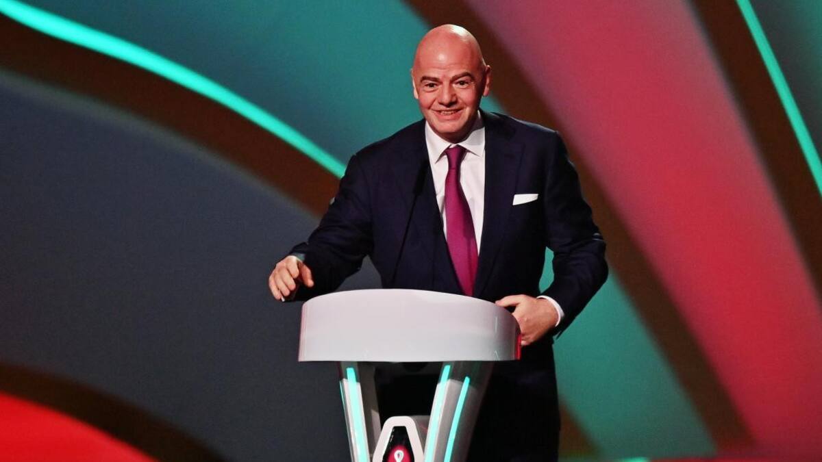 Gianni Infantino en el sorteo del Mundial de Qatar 2022, AGENCIA EFE